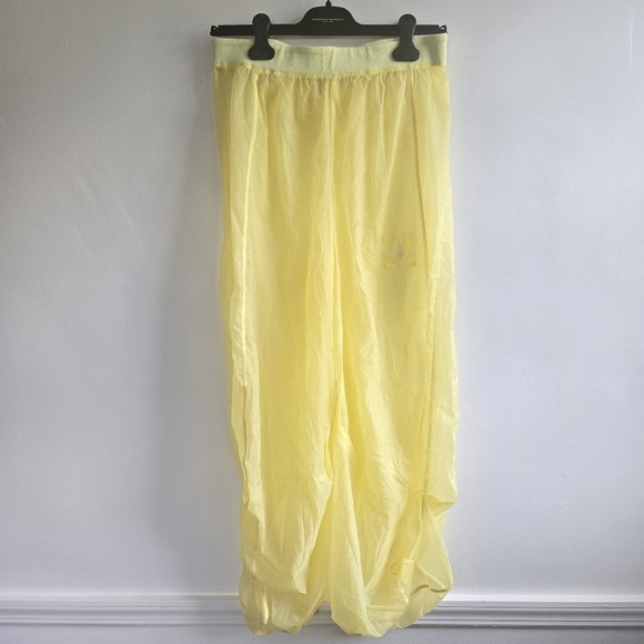 New Free People Movement High Tides Yellow Pants Medium NWOT - Picture 6 of 9